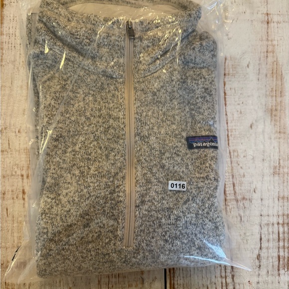 Patagonia Better Sweater Women’s XL Light Gray/ Tan Quarter-Zip Pullover - Picture 8 of 8